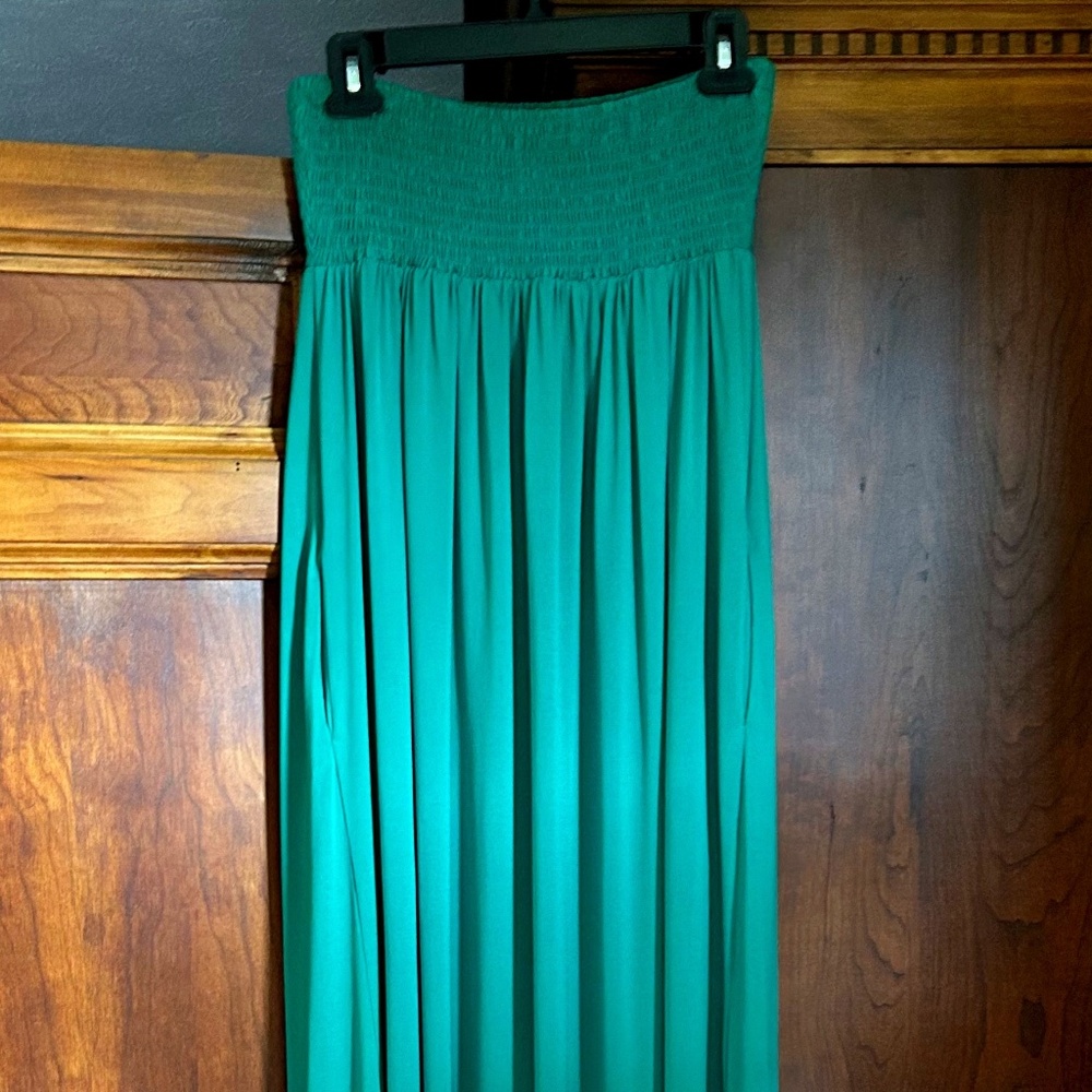 Susana Monaco Maxi Bandeau Elastic Green Dress, Size XS